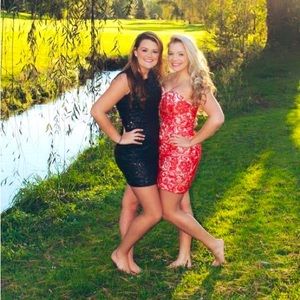 Black Sequin Mini Dress